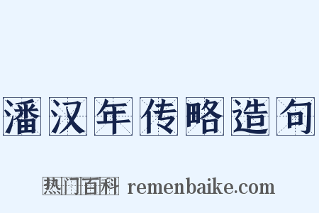 潘汉年传略造句是什么意思的图片